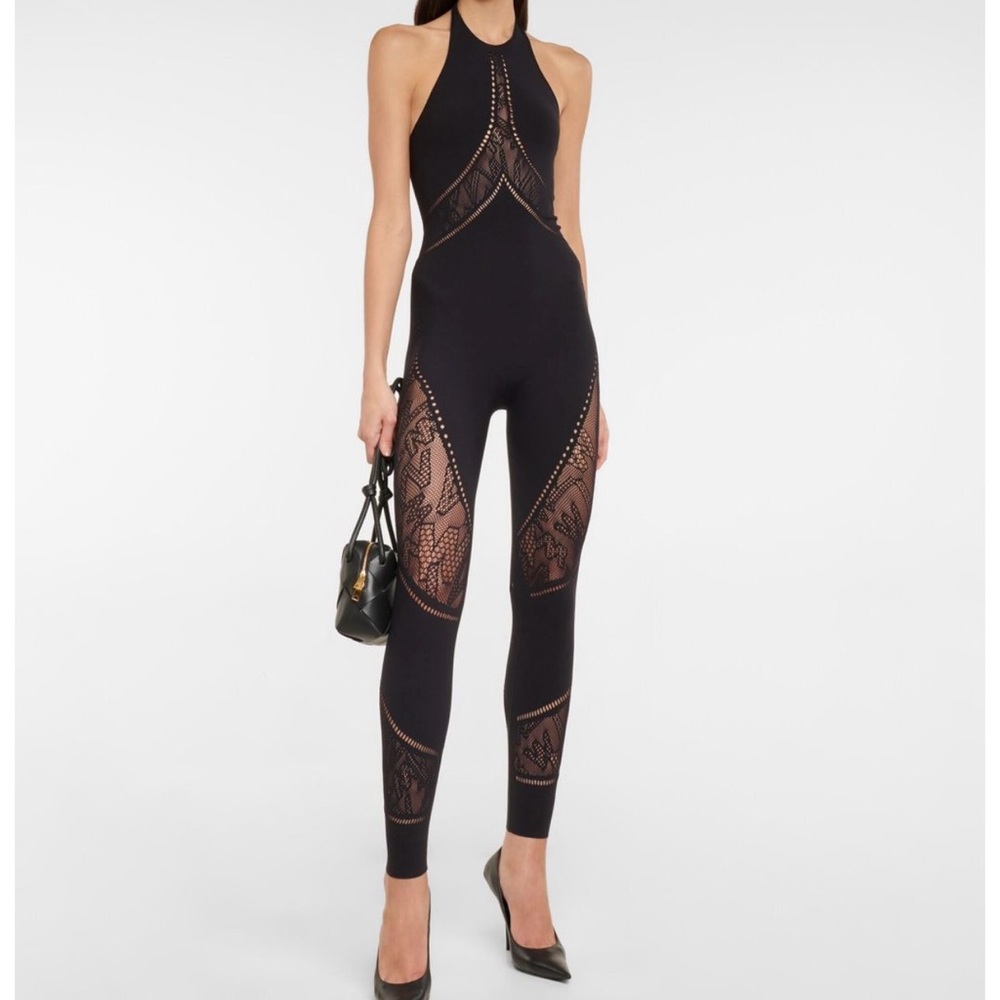 WOLFORD Sporty Logo Net Jumpsuit